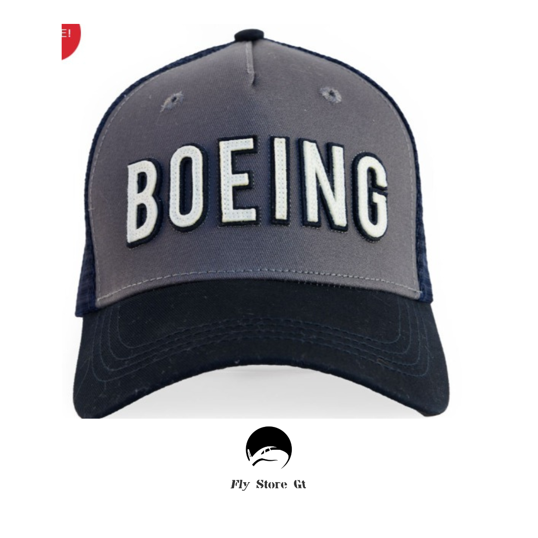 Red caoe boeing trucker cap gris con azul