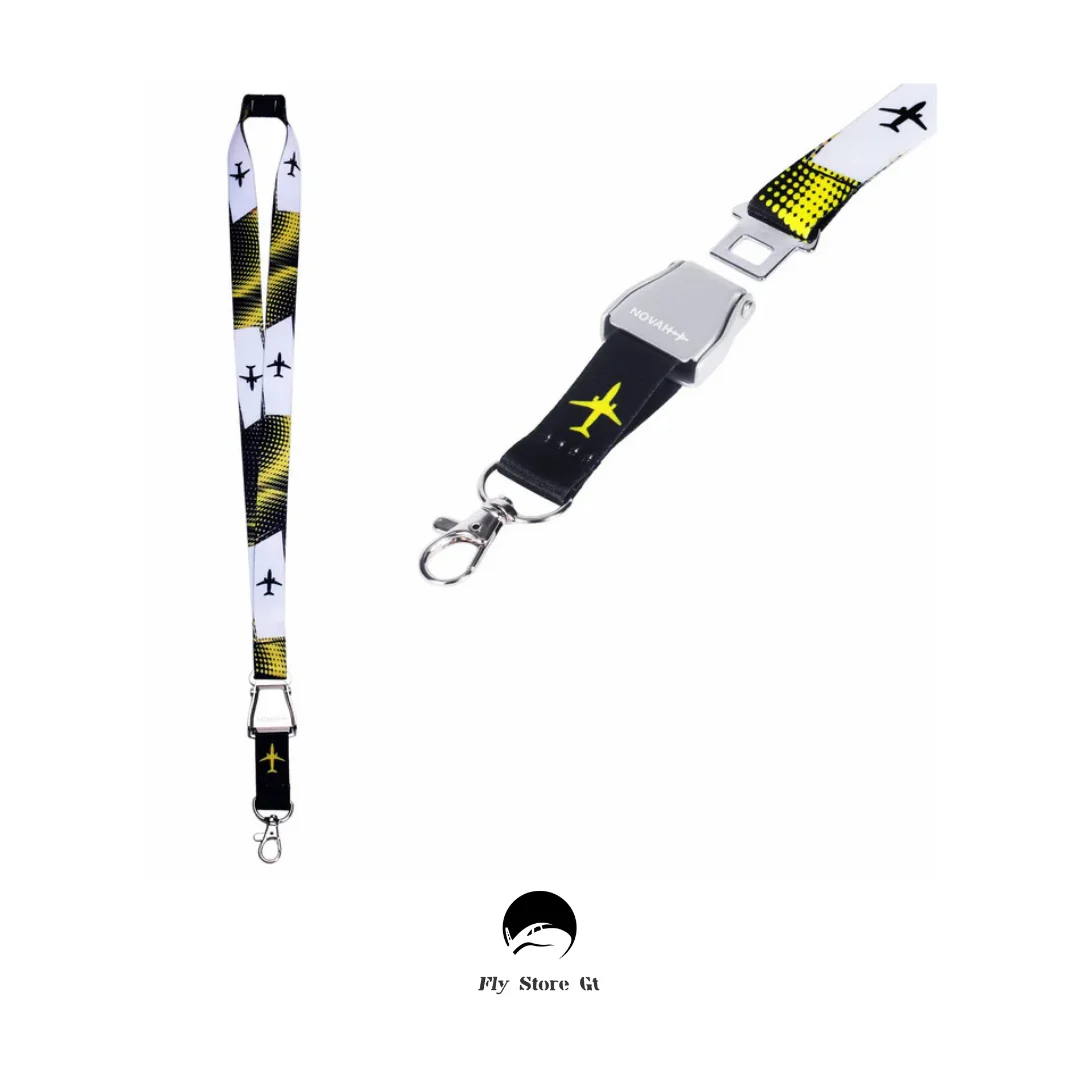 LANYARD NEGRO CON AMARILLA  MARCA NOVAH